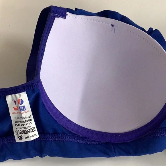 Massam Blue Padded Underwire Bra Made in Brazil New with Tags - Picture 6 of 8
